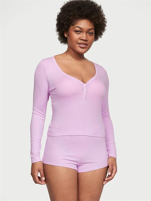 Ribanalı Modal Düğmeli Şort Pijama Takımı