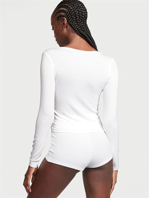 Ribanalı Modal Düğmeli Şort Pijama Takımı