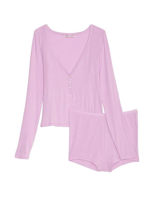 Ribanalı Modal Düğmeli Şort Pijama Takımı