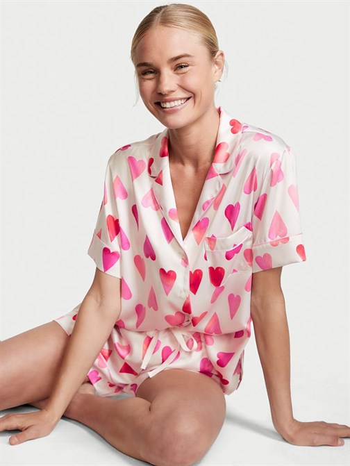 Saten Kısa Pijama Takımı