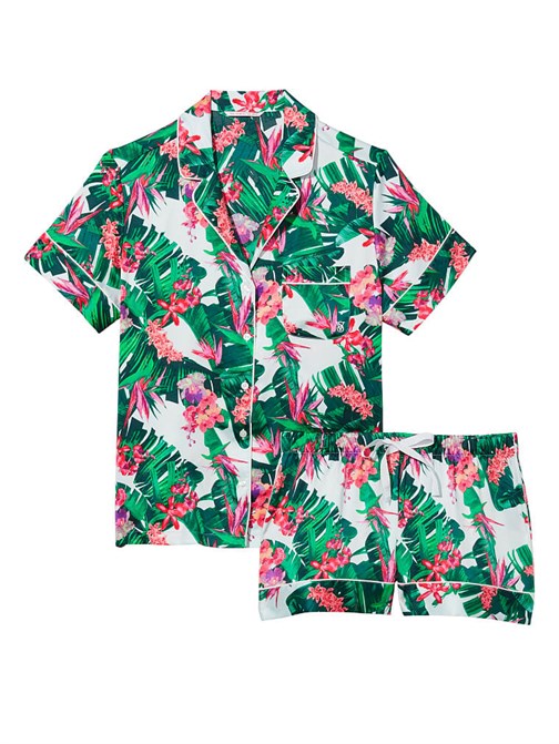 Saten Kısa Pijama Takımı