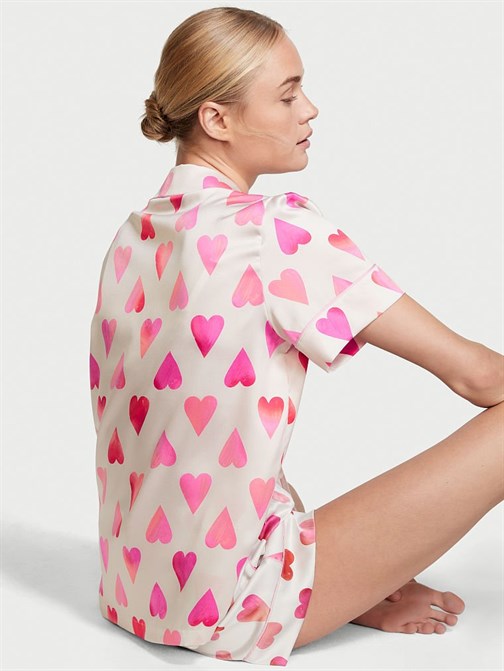 Saten Kısa Pijama Takımı