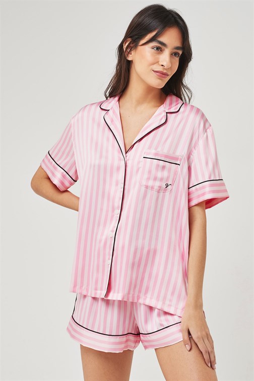 Saten Kısa Pijama Takımı