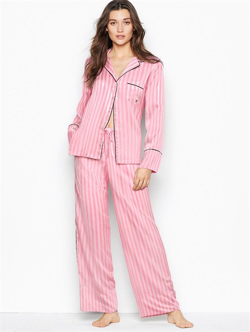 Saten Uzun Pijama Takımı