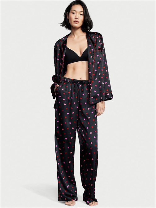 Saten Uzun Pijama Takımı