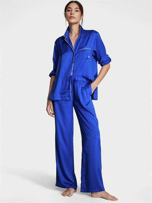 Saten Uzun Pijama Takımı
