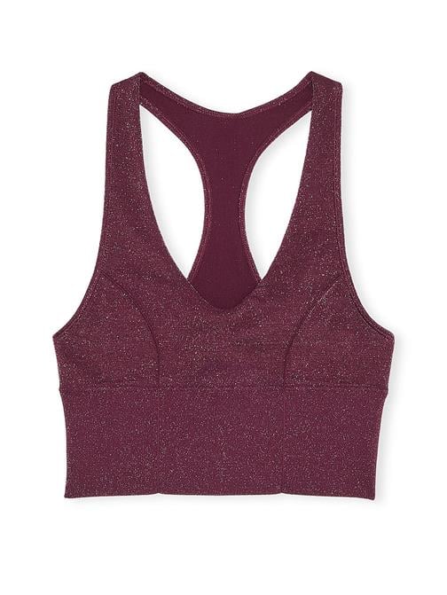 Seamless Işıltılı Dekolteli Racerback Sporcu Sütyeni