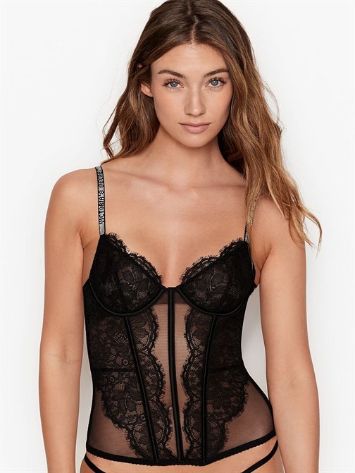 Victorias Secret Parıltılı Askılı Dantel Korse