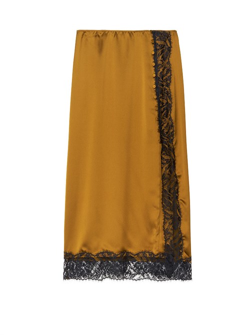 Yandan Düğmeli Slip Etek