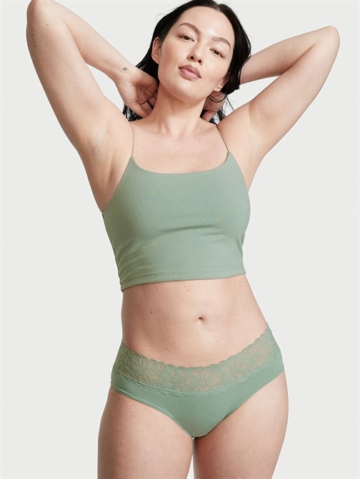 Victorias Secret Bel Kısmı Dantelli Pamuklu Hiphugger Külot