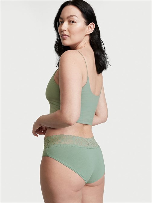 Victorias Secret Bel Kısmı Dantelli Pamuklu Hiphugger Külot