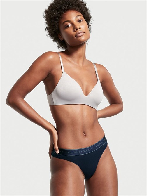 Victorias Secret Esnek Pamuklu Beli Logolu Tanga Külot