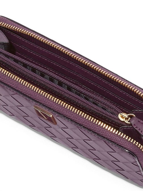 The Victoria Black Violet Woven Cüzdan