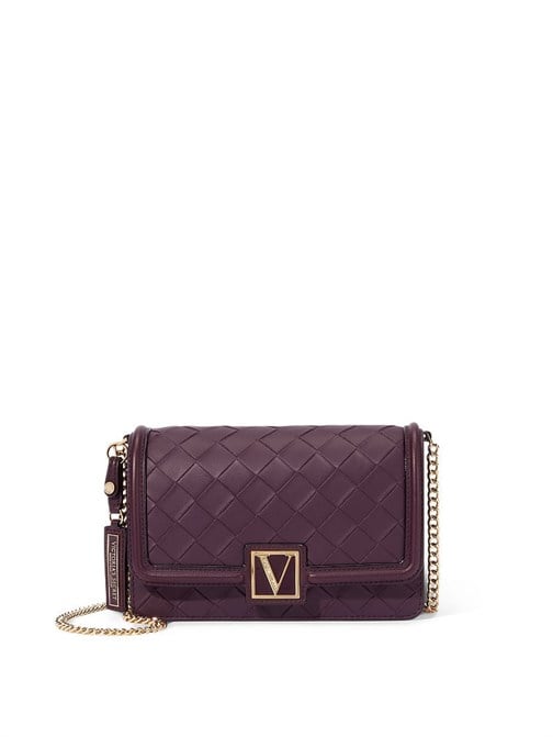 The Victoria Black Violet Woven Mini Omuz Çantası