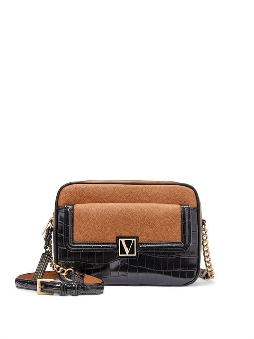 The Victoria Croc Colorblock Üstten Fermuarlı Çapraz Askılı Çanta