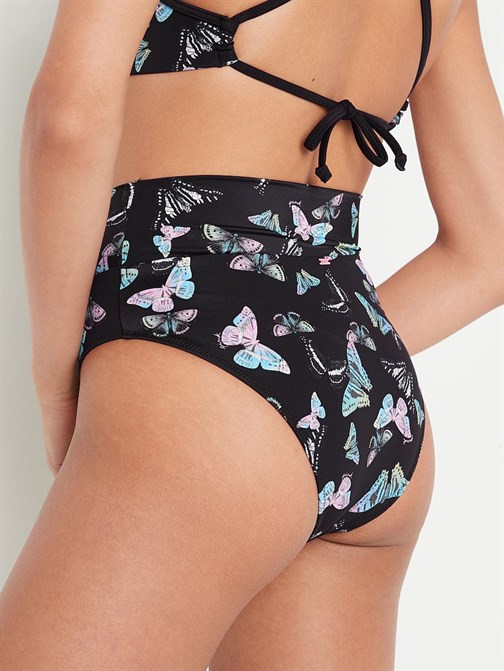 V Çapraz Geçişli Yüksek Bel Bikini Altı