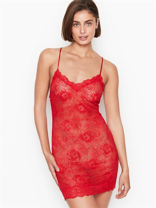 Victorias Secret V Yaka Esnek Dantel Gecelik