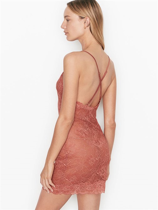 Victorias Secret V Yaka Esnek Dantel Gecelik