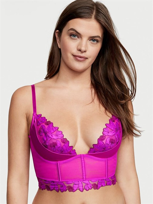 Very Sexy Çiçek Nakışlı Çeyrek Kap Korse Üst