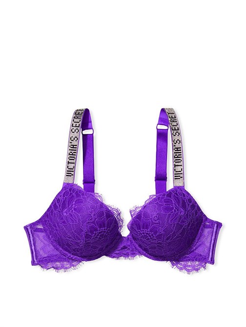 Very Sexy Dantelli Işıltılı Askılı Push-Up Sütyen