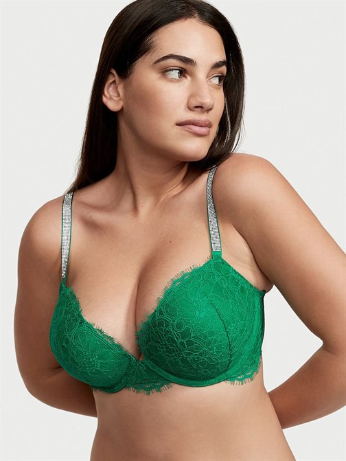 Very Sexy Dantelli Işıltılı Askılı Push-Up Sütyen