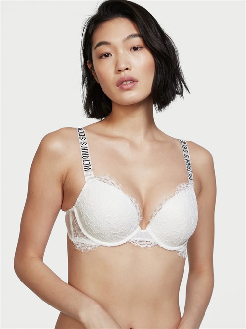 Very Sexy Dantelli Işıltılı Askılı Push-Up Sütyen