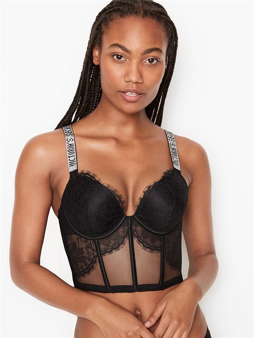 Very Sexy Dantelli Işıltılı Askılı Push-up Büstiyer