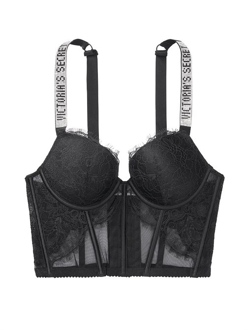 Very Sexy Dantelli Işıltılı Askılı Push-up Büstiyer