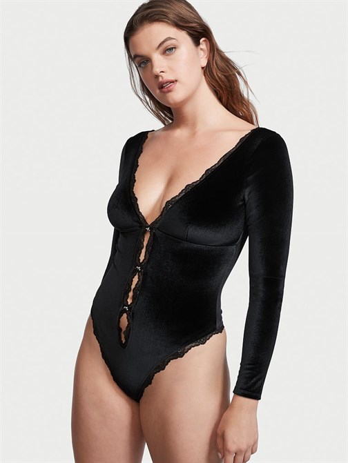 Very Sexy Kadife Uzun Kollu Teddy