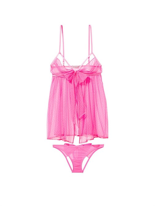 Very Sexy Pointe DEsprit Transparan Fileli Babydoll