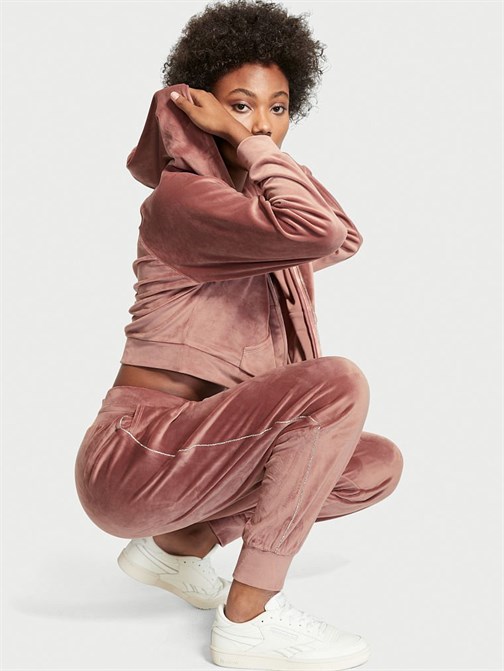Victorias Secret Elmaslı Kadife Fermuarlı Kapüşonlu Sweatshirt