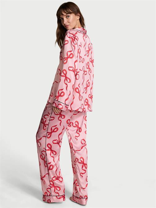 Victorias Secret Fashion Show 24 Parlak Saten Uzun Pijama Takımı