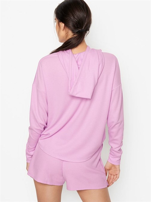 Glow Waffle Uzun Kollu Şortlu Pijama Takımı