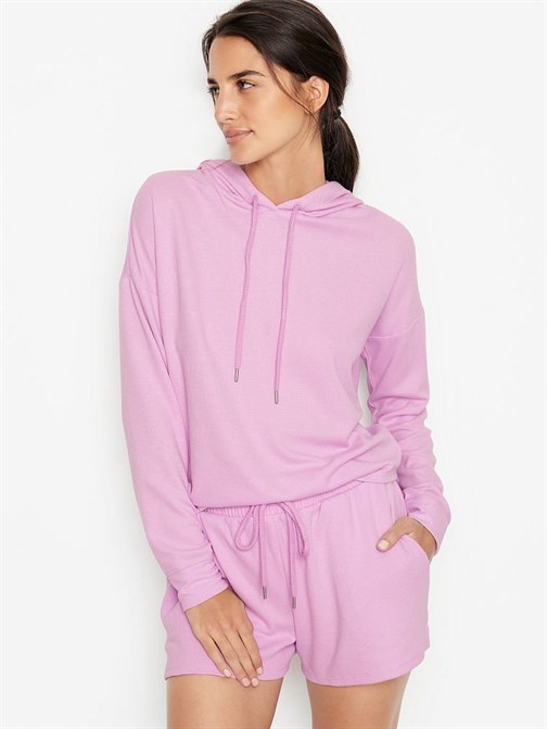 Glow Waffle Uzun Kollu Şortlu Pijama Takımı