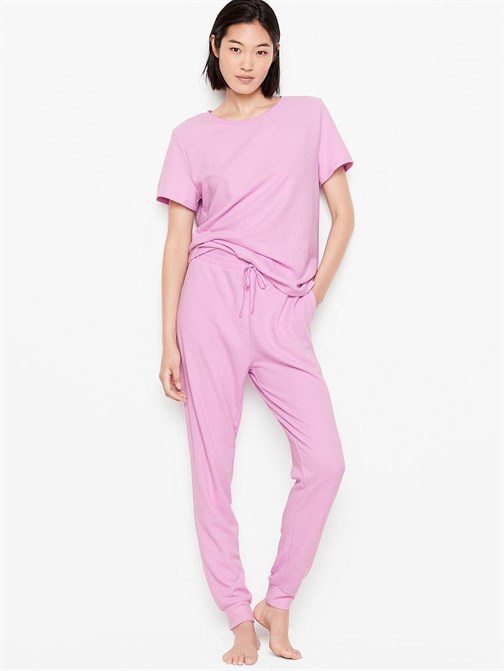 Glow Waffle Kısa Kollu Jogger Pijama Takımı