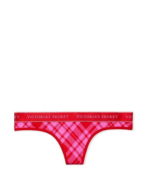 Victorias Secret Kenarı Işıltılı Logo Pamuklu Tanga Külot