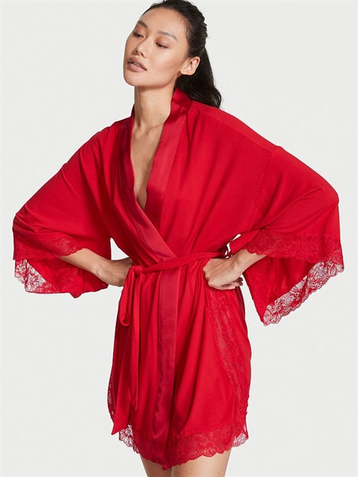 Victorias Secret Modal Dantel Detaylı Sabahlık