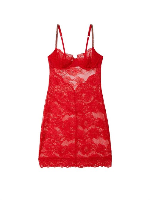 Victorias Secret Wicked Mücevher Askılı Kapları Dantel Mini Gecelik