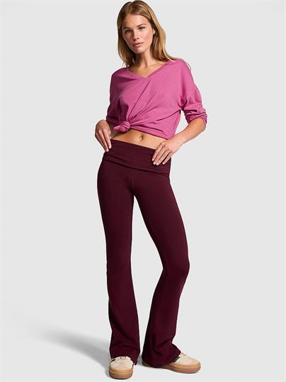 All-Day Beli Katlanabilen Pamuklu Flare Tayt
