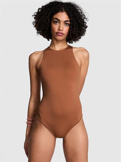 Base Dik Yaka Esnek Bodysuit