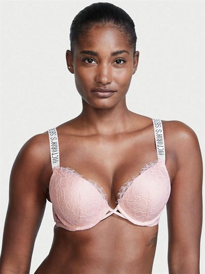Bombshell 2 Beden Büyük Gösteren Işıltılı Askılı Push-Up Sütyen