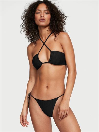 Büzgülü Bağlama Detaylı Bikini Üstü