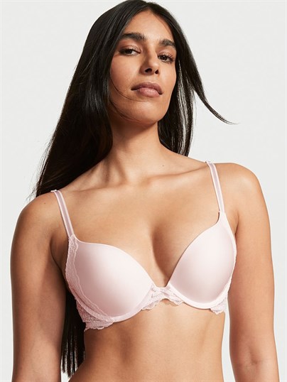 Çiçek Nakışlı Dantelli Push-Up Sütyen