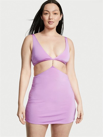 Cutout Detaylı Zincirli Mini Elbise