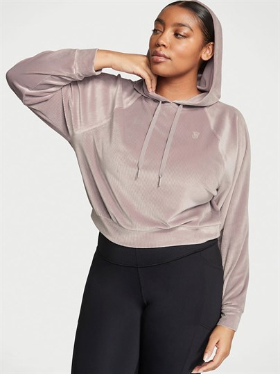 Fitilli Kapüşonlu Kadife Sweatshirt