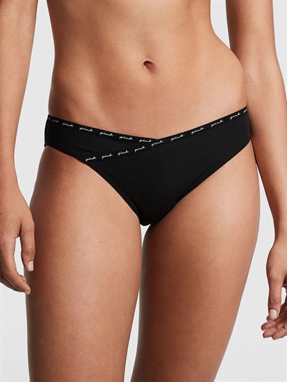 Fitilli Logolu Pamuklu Bikini Külot