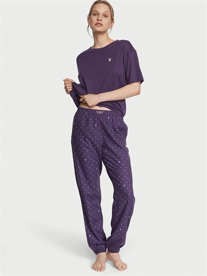 Flannel Tişört Jogger Tee-Jama Takımı