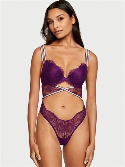 Işıltı Askılı Dantelli Push-Up Teddy