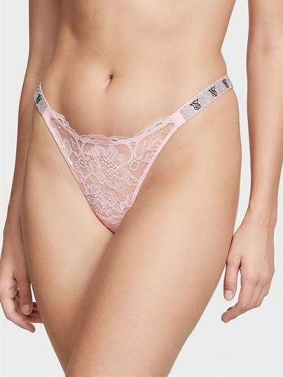 Işıltılı Askılı Dantelli Brazilian Külot