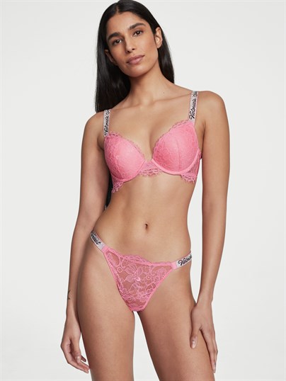 Işıltılı Askılı Dantelli Cheeky Külot